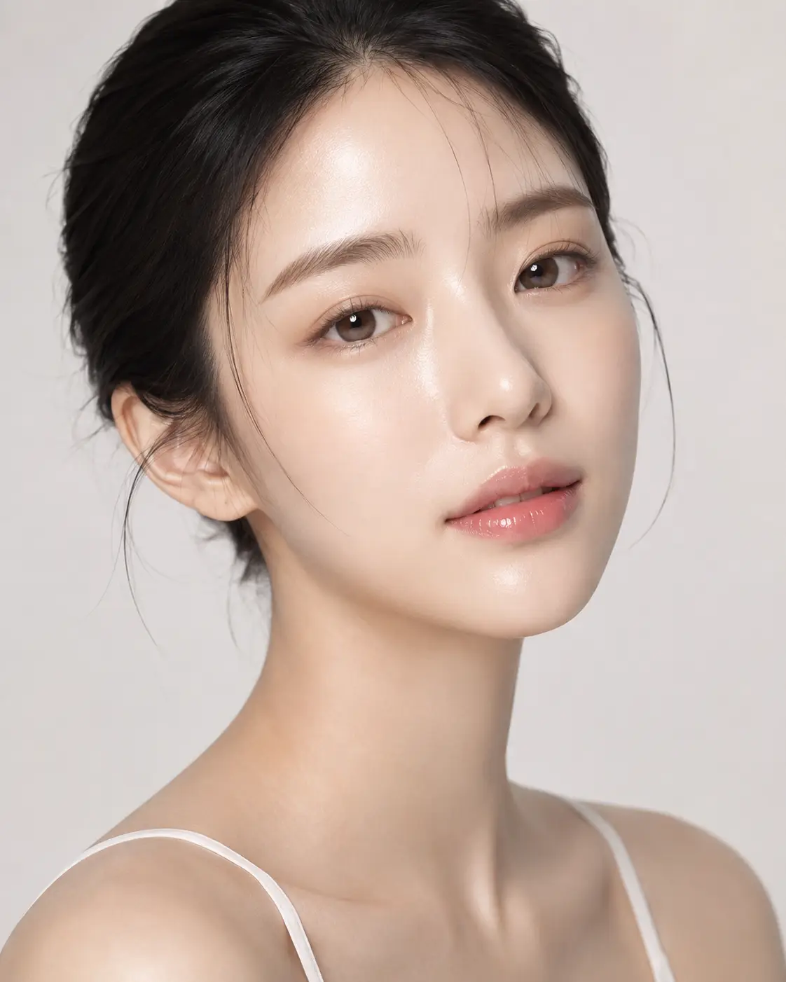 Portrait of a model showing the result of a K-beauty treatment