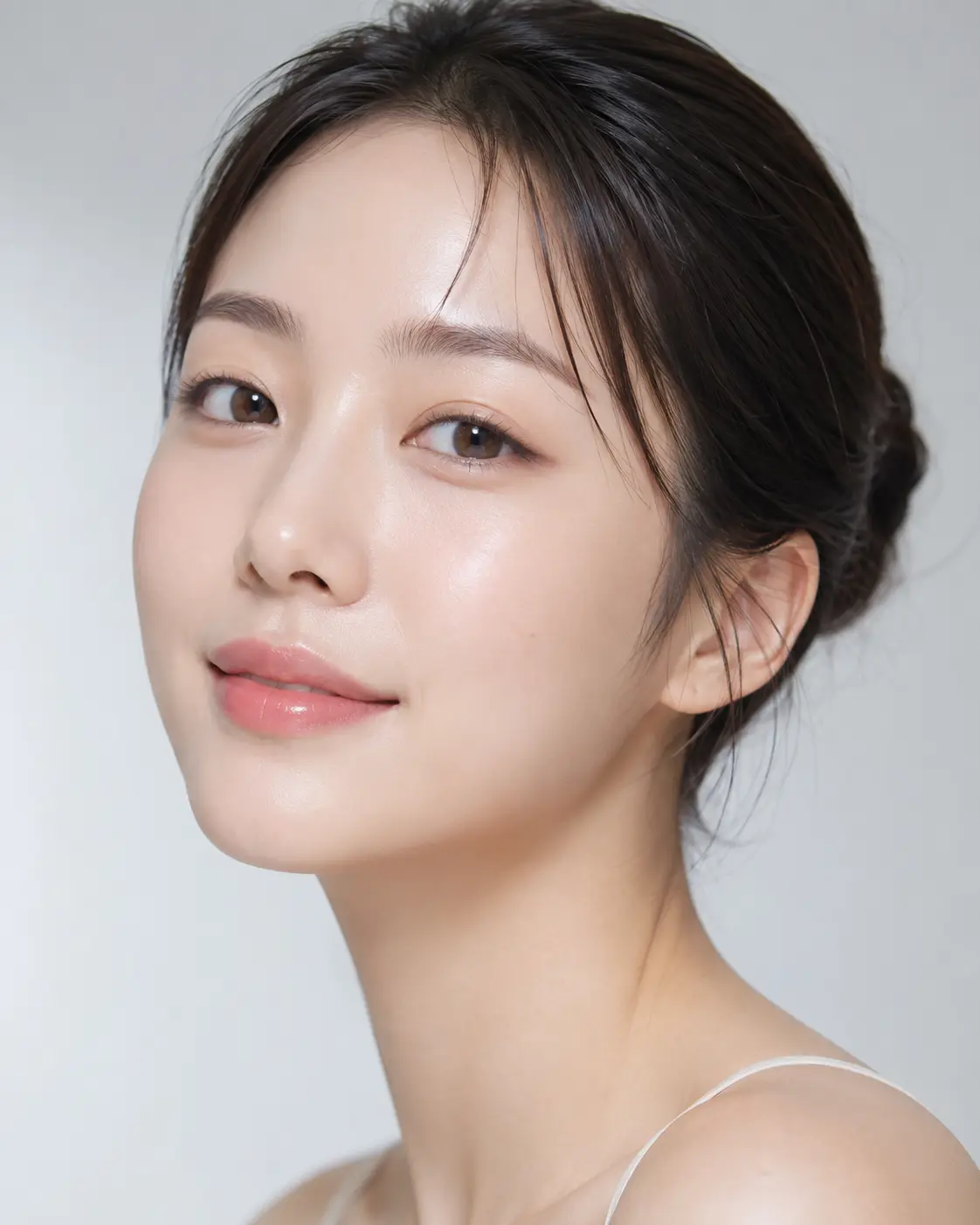 Portrait of a model showing the result of a K-beauty treatment