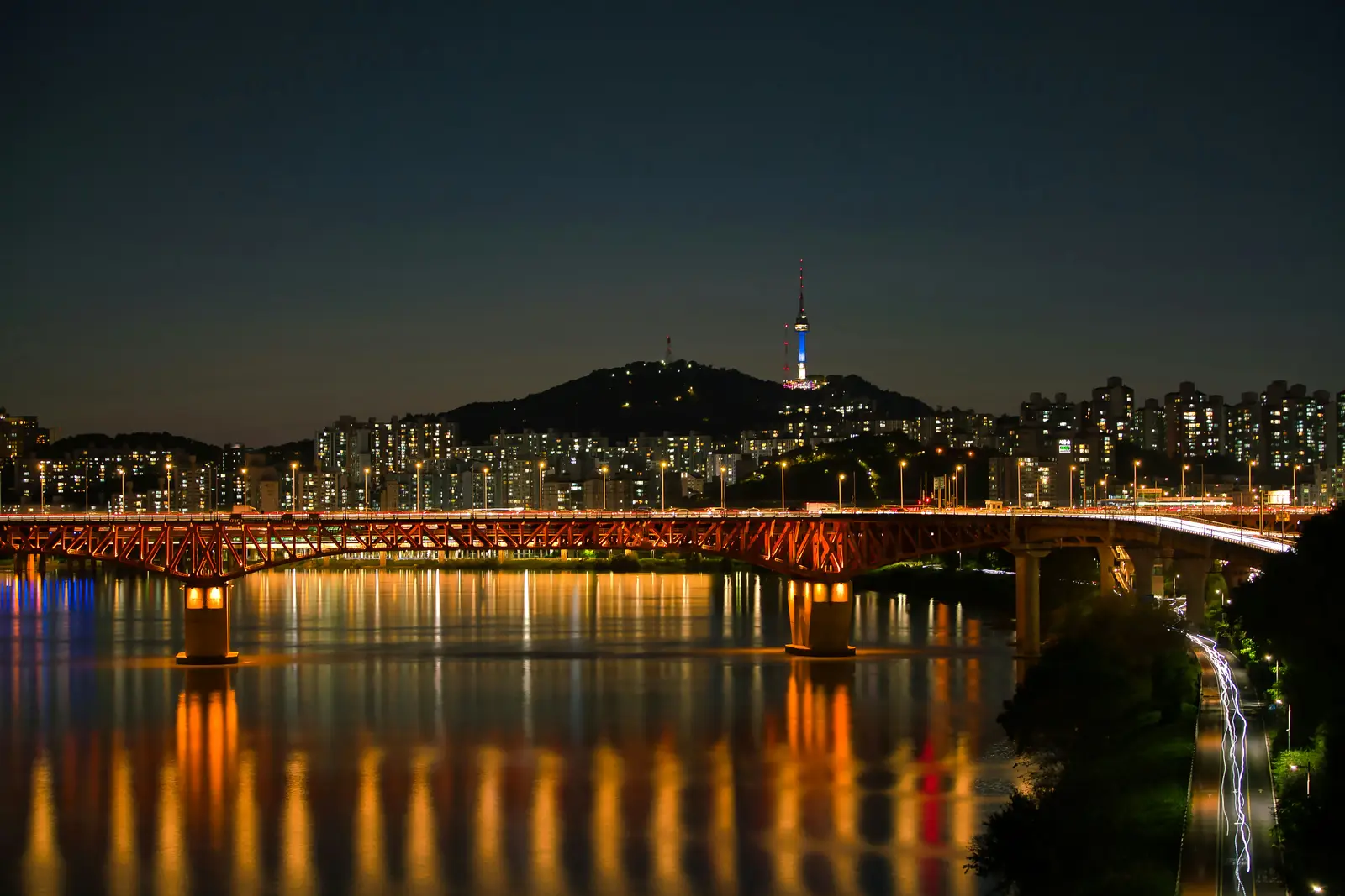 Downtown Seoul at dusk